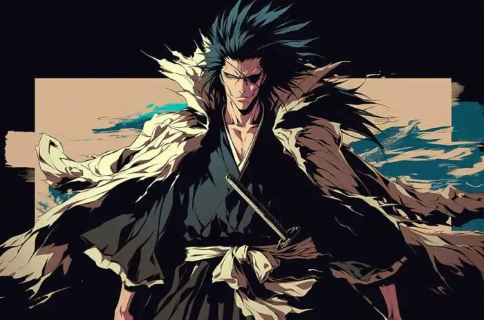 Zaraki Kenpachi 4K wallpaper with spiked hair from Bleach anime, free Ultra HD download