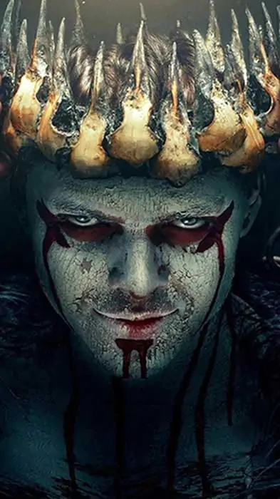 Ivar the Boneless Vikings series wallpaper 4K with bone crown and war paint, legendary Viking prince, free download Ultra HD for phone and iphone