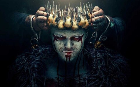 Ivar the Boneless Vikings series wallpaper 4K with bone crown and war paint, legendary Viking prince, free download Ultra HD for desktop and laptop