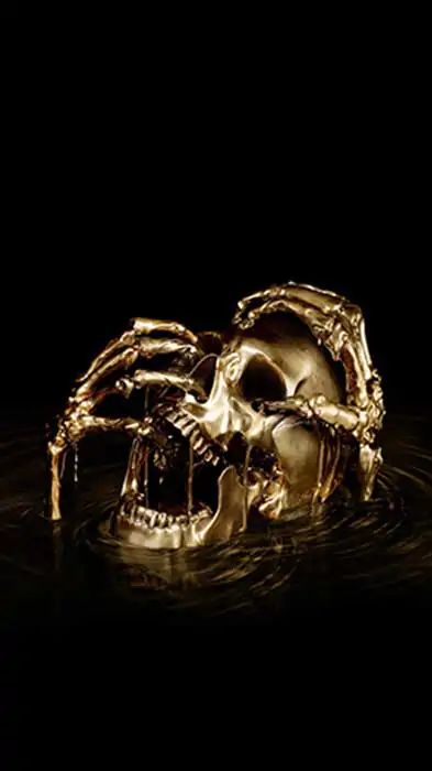 Black Sails gold skull wallpaper 4K Ultra HD free download for mobile phone and iphone pirate TV show background