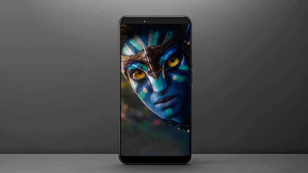 Avatar 4K HD movie poster wallpaper 4k showing close-up of blue Na'vi character with golden eyes and glowing skin patterns Free download