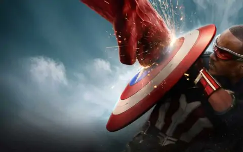 Captain America Brave New World 4K wallpaper Ultra HD showing shield action Red Hulk with sparks for desktop and laptop free download
