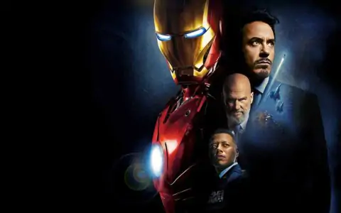 Iron Man 4K HD wallpaper featuring Tony Stark in red and gold armor with supporting characters from Marvel movies, available for free download