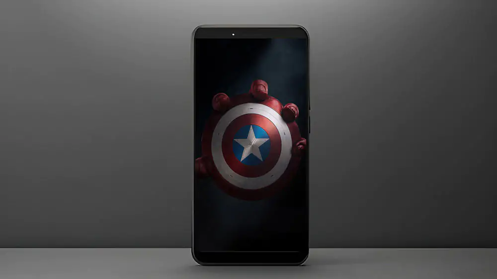 Captain America Brave New World wallpaper 4K Ultra HD showing shield with the Red Hulk hand for mobile phone and iphone free download