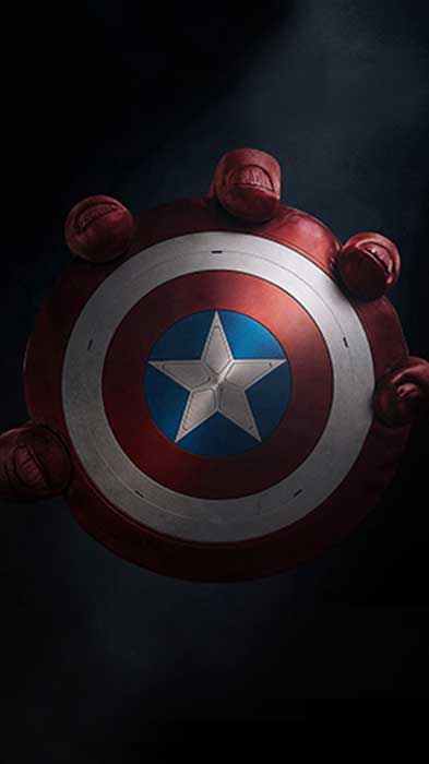 Captain America Brave New World wallpaper 4K Ultra HD showing shield with the Red Hulk hand for mobile phone and iphone free download