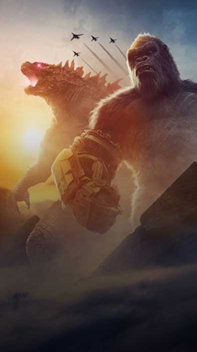 Godzilla x Kong Poster Movie Wallpaper 4k Ultra HD Free Download for mobile phone and iphone