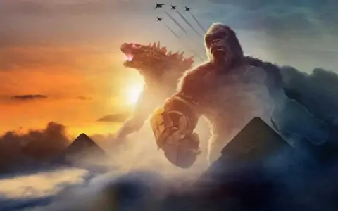 Godzilla x Kong Poster Movie Wallpaper 4k Ultra HD Free Download for desktop and laptop