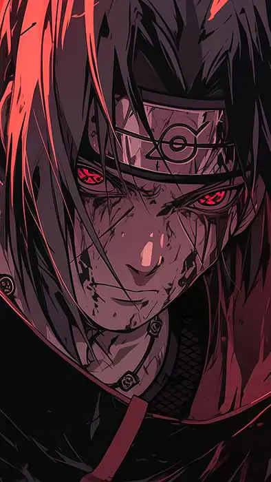 Itachi Uchiha wallpaper 4k showing Akatsuki member with crows HD background free download for mobile