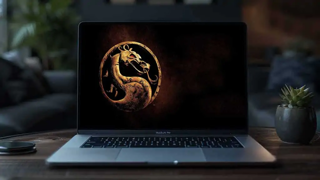 Mortal Kombat X golden dragon logo wallpaper 4K Ultra HD free download - gaming symbol desktop mobile background JPG
