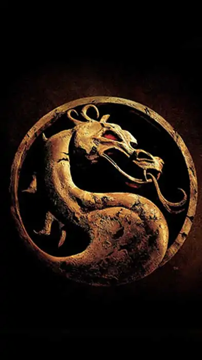 Mortal Kombat X golden dragon logo wallpaper 4K Ultra HD free download - gaming symbol desktop mobile background JPG