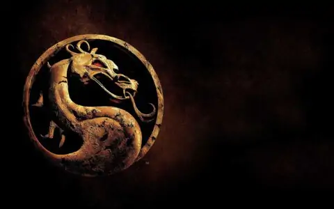 Mortal Kombat X golden dragon logo wallpaper 4K Ultra HD free download - gaming symbol desktop mobile background JPG