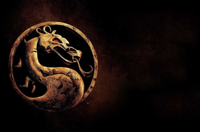 Mortal Kombat X golden dragon logo wallpaper 4K Ultra HD free download - gaming symbol desktop mobile background JPG