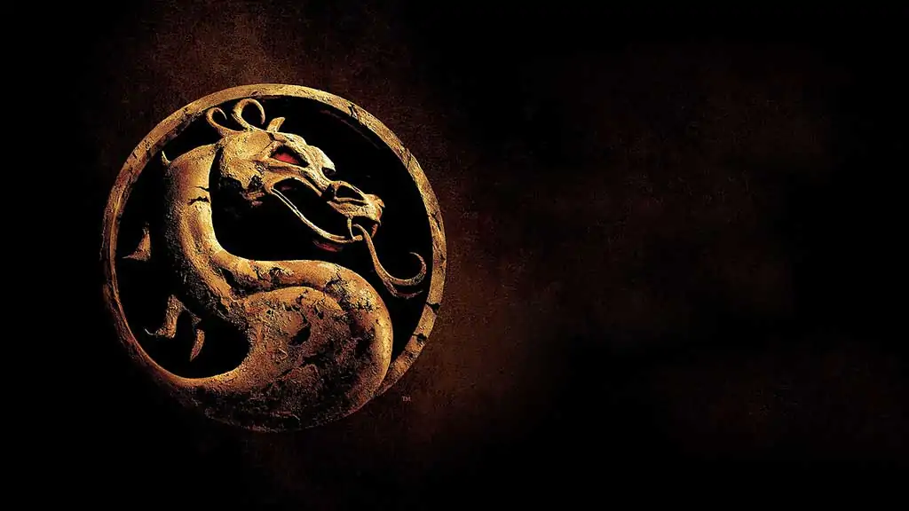 Mortal Kombat X golden dragon logo wallpaper 4K Ultra HD free download - gaming symbol desktop mobile background JPG