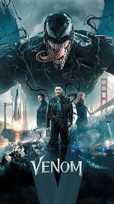 Venom movie wallpaper 4K Ultra HD symbiote superhero action scene for desktop & mobile free download background