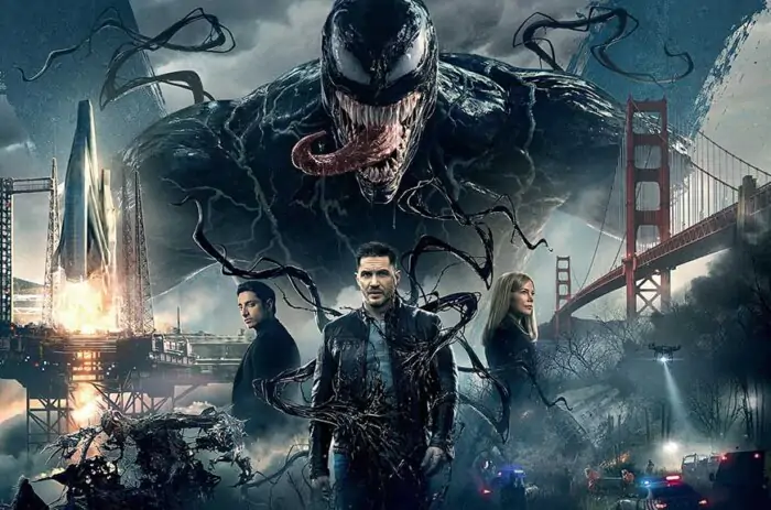 Venom movie wallpaper 4K Ultra HD symbiote superhero action scene for desktop & mobile free download background