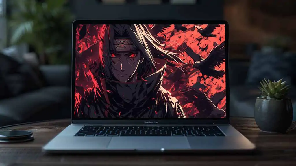 Itachi Uchiha avecdes Corbeaux Fond d'écran 4K | Arrière-plan Ultra HD Gratuit à Télécharger pour PC et Mobile