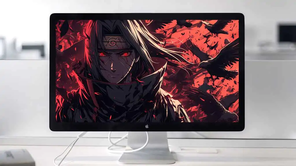 Itachi Uchiha avecdes Corbeaux Fond d'écran 4K | Arrière-plan Ultra HD Gratuit à Télécharger pour PC et Mobile