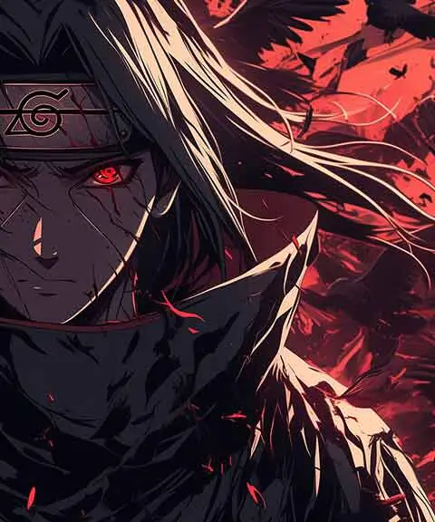 Itachi Uchiha crows Wallpaper 4K Ultra HD Naruto Anime Background Free Download for PC & Mobile