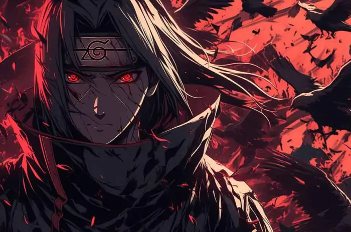 Itachi Uchiha crows Wallpaper 4K Ultra HD Naruto Anime Background Free Download for PC & Mobile