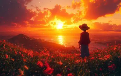 Luffy Sunset Wallpaper 4K - One Piece Anime HD Background Free Download for desktop and mobile
