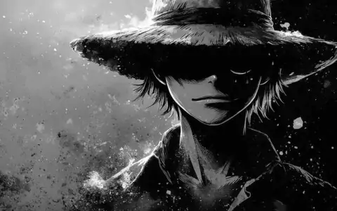 Monkey D. Luffy 4K Wallpaper One Piece anime Ultra HD Dark Background free download for PC & Mobile phone and iphone