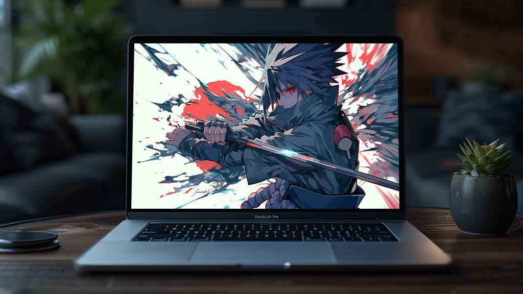 Fond d'écran 4K de Uchiha Sasuke avec son épée katana Arrière-plan Naruto Ultra HD