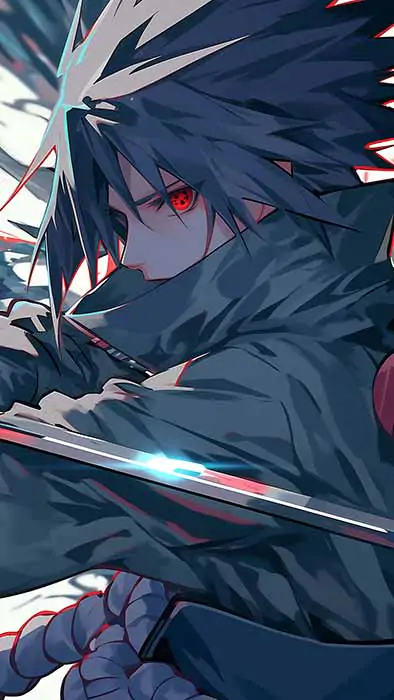Uchiha Sasuke sword wallpaper 4K Ultra HD Naruto anime katana blade background free download desktop mobile