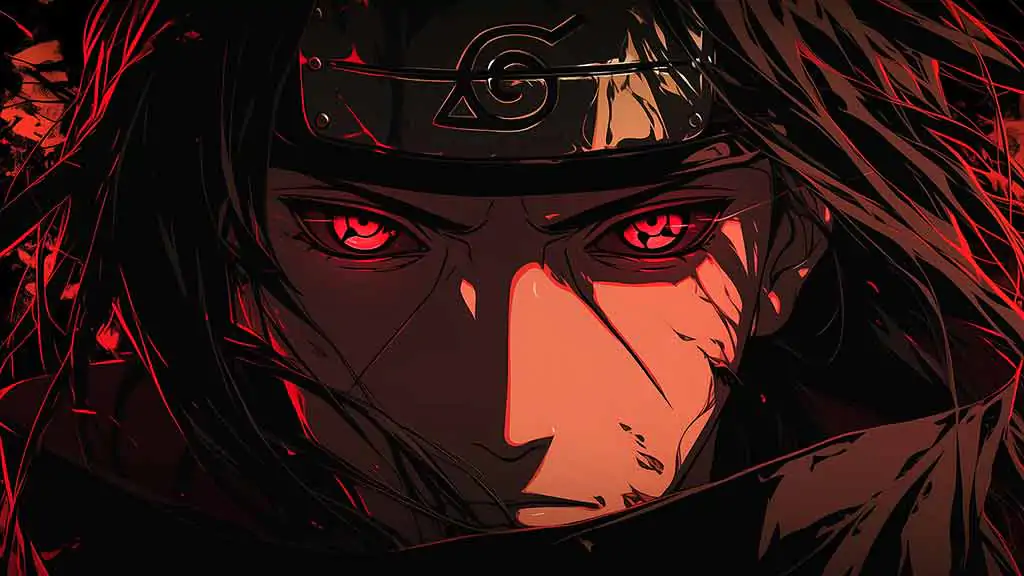 Fond d'écran Itachi Mangekyou Sharingan 4K | Arrière-plan Ultra HD de l'anime Naruto
