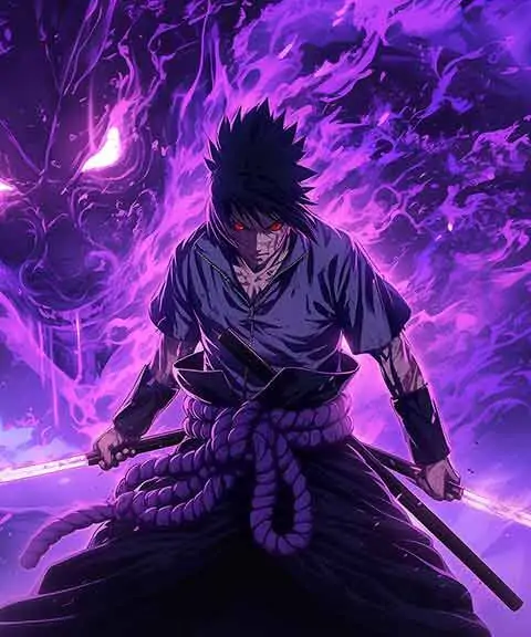 Uchiha Sasuke Susanoo Wallpaper 4K -Naruto Anime HD Background Free download for Pc & Mobile