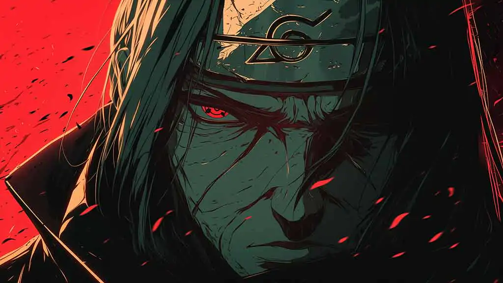 Fond d'écran Itachi Rouge sombre 4K | Arrière-plan HD Naruto Anime Gratuit pour Pc