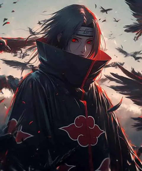 Itachi Uchiha Crow Wallpaper 4K Akatsuki HD Background Free Download for PC desktop & laptop