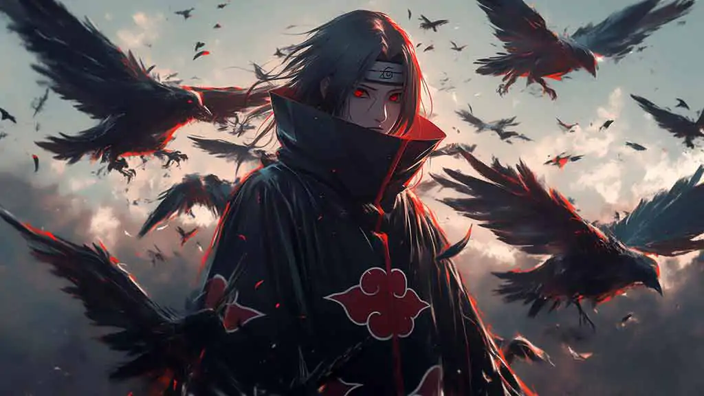 Itachi Uchiha Crow Wallpaper 4K Akatsuki HD Background Free Download for PC desktop & laptop