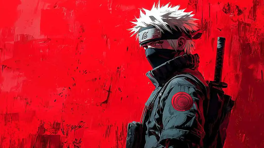 Fond d'écran Kakashi Rouge 4K | Naruto Anime HD pour PC Gratuit