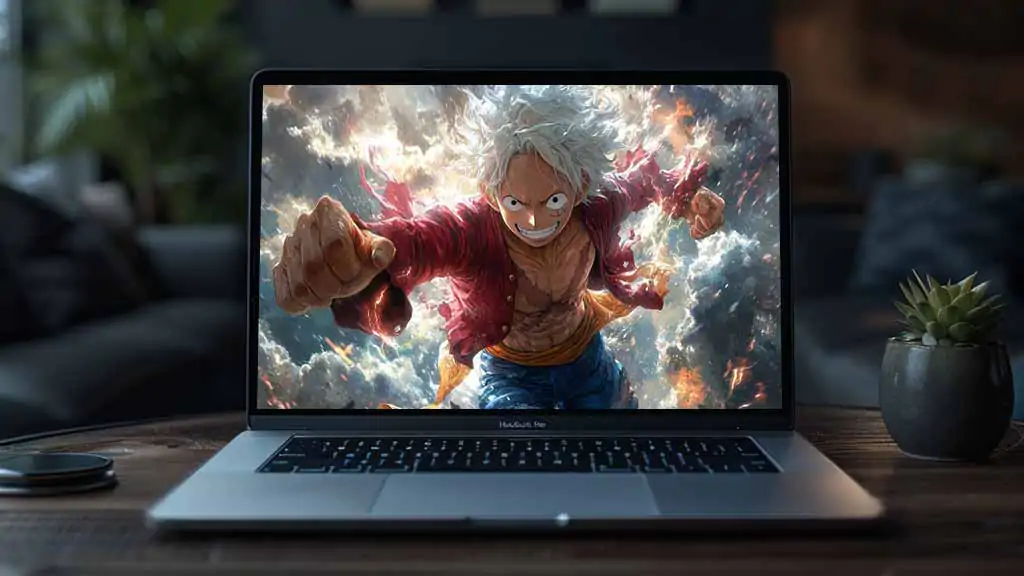 Luffy Gear 5 Illustration Wallpaper 4K - Dynamic One Piece Anime Art HD free Download for laptop and desktop