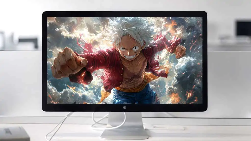 Luffy Gear 5 Illustration Wallpaper 4K - Dynamic One Piece Anime Art HD free Download for laptop and desktop