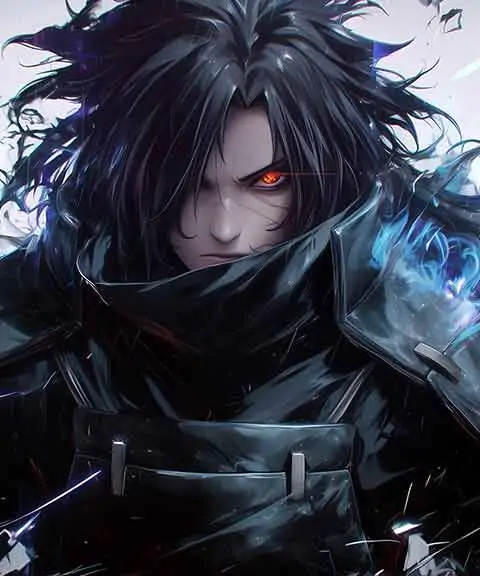 Madara Uchiha wallpaper 4k Ultra HD showing the legendary ninja with flowing black hair, red Sharingan eyes and battle armor in dramatic pose free for desktop and laptop