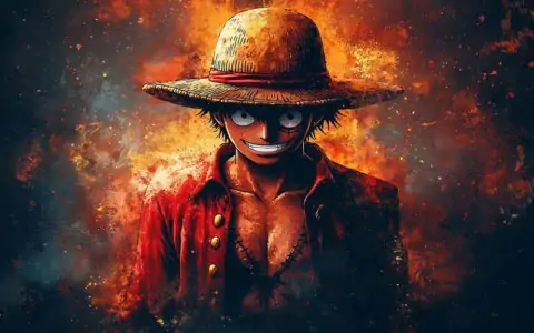 Fond d'écran abstrait de Monkey D Luffy en 4k - Art sombre de One Piece gratuit pour Pc