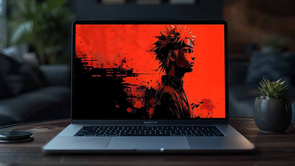 Fond d'écran Naruto Esthétique Rouge 4K - Art d'arrière-plan Ultra HD Gratuit pour PC
