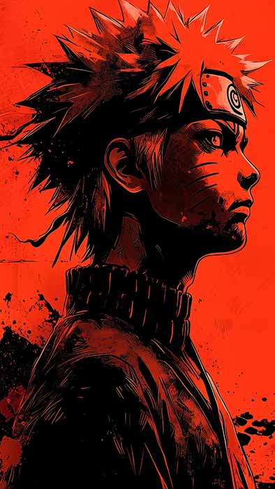 Fond d'écran Naruto Esthétique Rouge 4K - Art d'arrière-plan Ultra HD Gratuit pour mobile