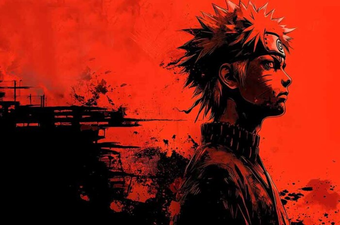 Fond d'écran Naruto Esthétique Rouge 4K - Art d'arrière-plan Ultra HD Gratuit pour PC