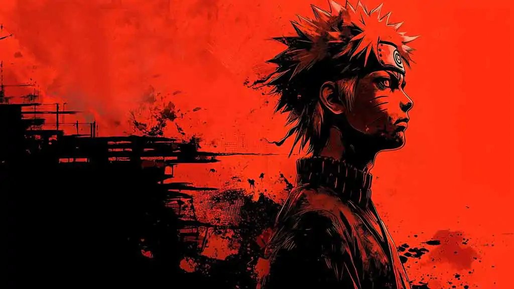 Fond d'écran Naruto Esthétique Rouge 4K - Art d'arrière-plan Ultra HD Gratuit pour PC