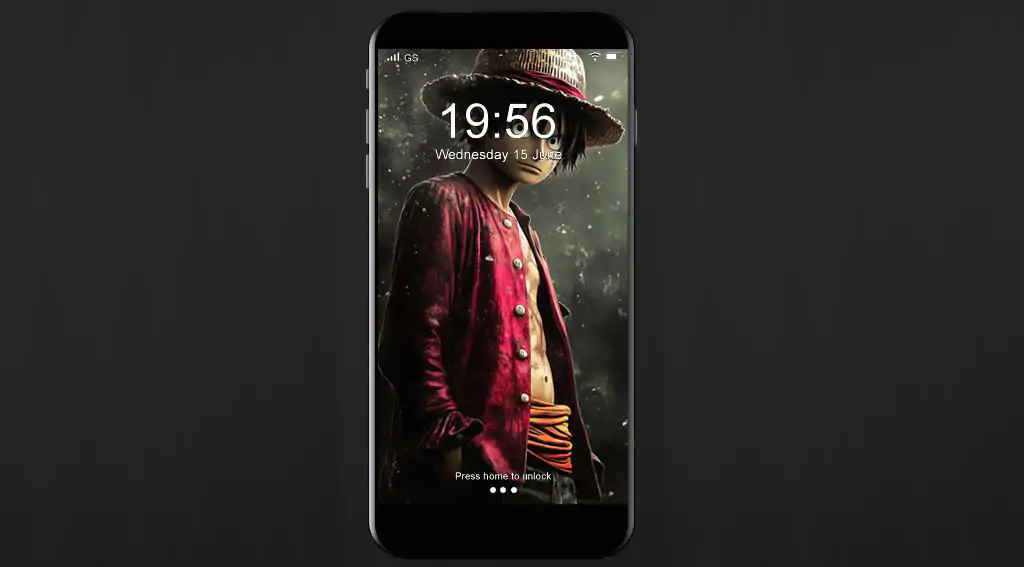 Realistic Monkey D Luffy wallpaper 4k showing the Straw Hat captain with iconic straw hat and red vest in dark atmospheric lighting with dramatic particle effects