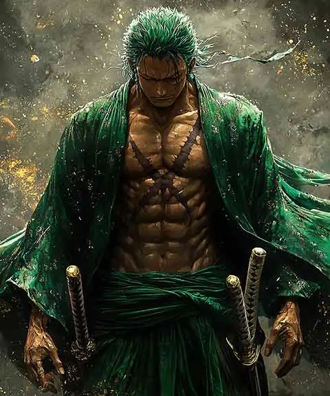 Roronoa Zoro 4K Wallpaper - Epic One Piece Anime HD Background Free Download for desktop and mobile phone and iphone