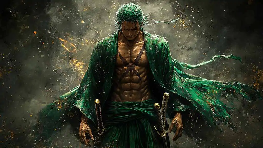 Roronoa Zoro 4K Wallpaper - Epic One Piece Anime HD Background Free Download for desktop and mobile phone and iphone