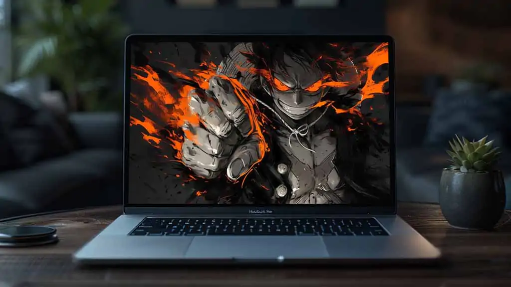 Fonds d'écran de Monkey D Luffy en 4K HD gratuit Art anime One Piece avec effets d'énergie pour Pc de bureau et mobile