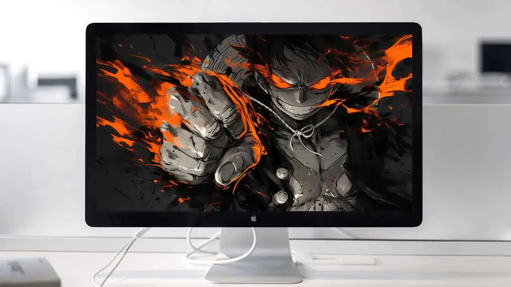 Fonds d'écran de Monkey D Luffy en 4K HD gratuit Art anime One Piece avec effets d'énergie pour Pc de bureau et mobile