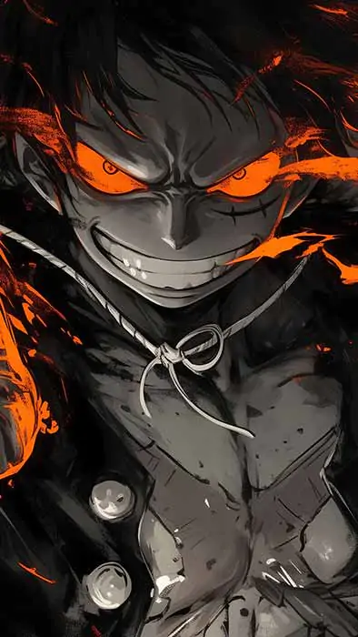 Fonds d'écran de Monkey D Luffy en 4K HD gratuit Art anime One Piece avec effets d'énergie pour Pc de bureau et mobile