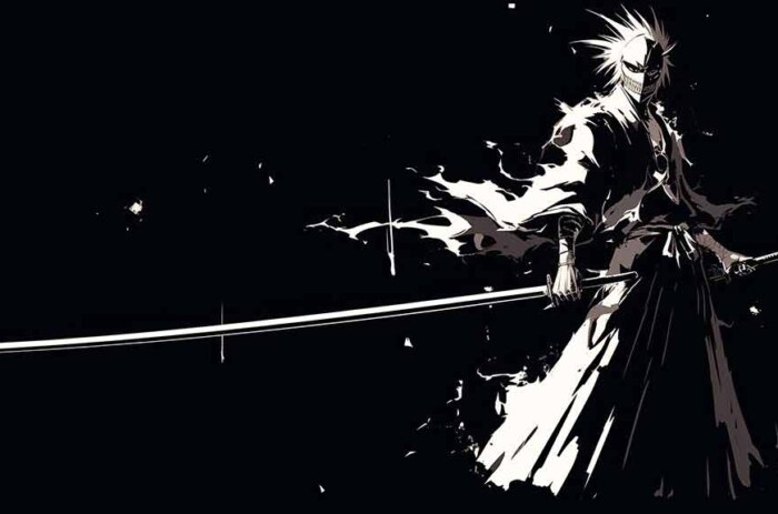 Ichigo Kurosaki Fond d'écran Noir et Blanc 4K - Anime Bleach HD Gratuit
