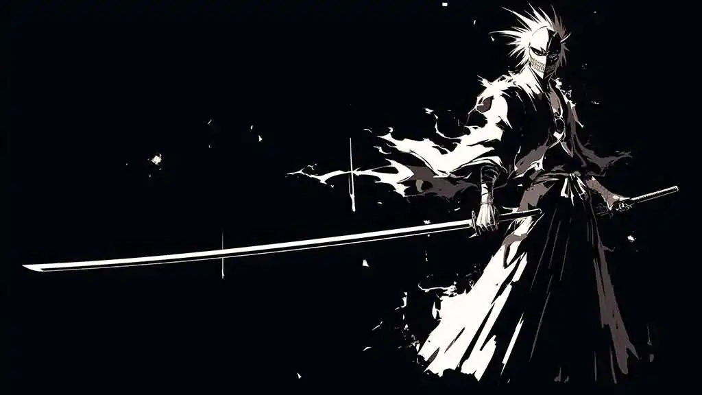 Ichigo Kurosaki Fond d'écran Noir et Blanc 4K - Anime Bleach HD Gratuit