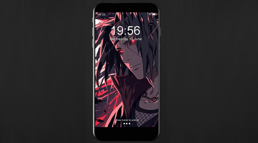 Naruto Itachi Uchiha 4K wallpaper with red Sharingan eyes and black crows dark anime HD desktop background Akatsuki